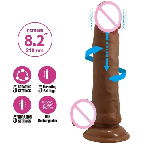 Вибратор с ротацией и возвратно поступательным движением LYBAILE Abel 8.2" (BW-008017EA)