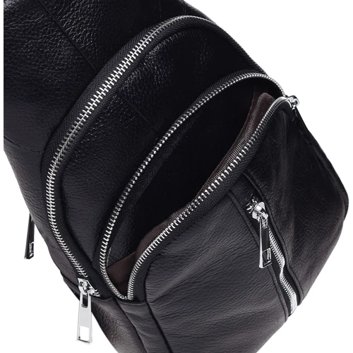 Мужская сумка-слинг Keizer черная (K1155-black): Тип ручки Плечевой ремень, Без ручки