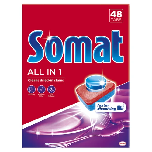 Таблетки Somat All in one для мытья посуды в посудомоечной машине 48 шт