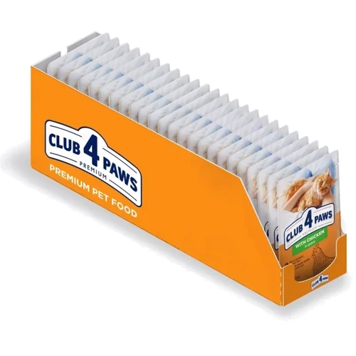 Упаковка влажного корма для котов Club 4 Paws Premium С курицей в соусе 24х85 г (4820215368995): Основные ингредиенты Курица