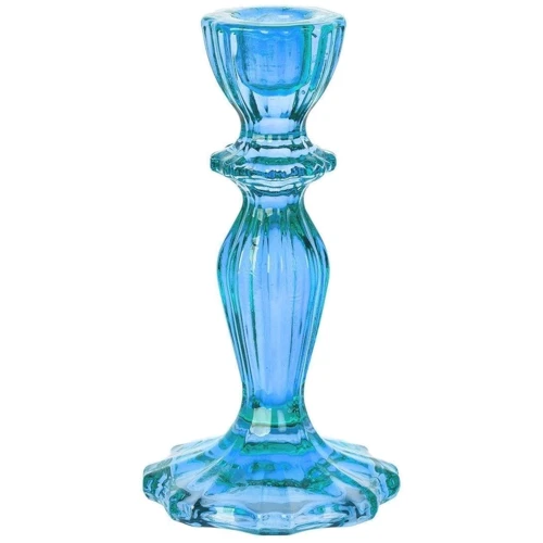 Украшение помещений Подсвечник стеклянный Talking Tables серии Boho синий (BOHO-BLUCNDLHOLD)