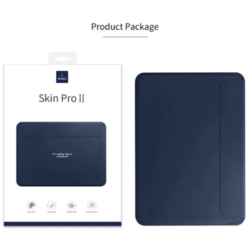 WIWU Skin Pro 2 Leather Sleeve Green for MacBook Air 15" M3 | M2 (2024 | 2023): Материал Экокожа