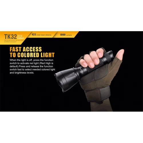 Ліхтар Fenix TK32 2016: Елементи живлення CR123A