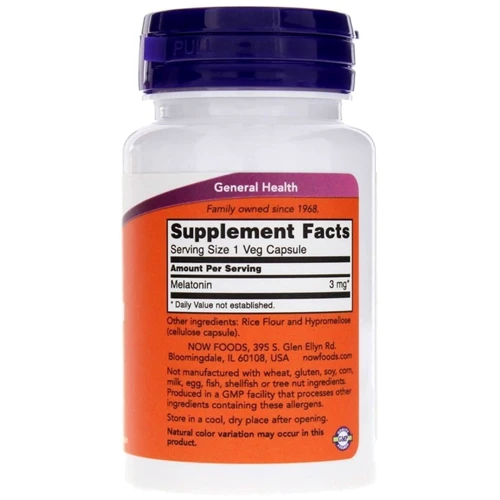 Now Foods Melatonin, 3 mg, 60 Veg Capsules: Форма випуску капсули