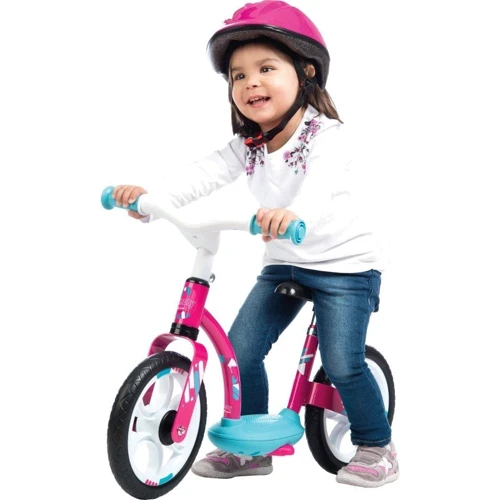 Беговел Smoby розовый металлический с подножкой (770123): Производитель Smoby