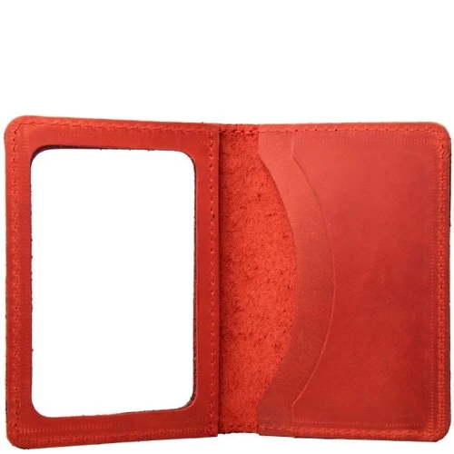 Женская обложка для ID-паспорта DNK Leather красная (DNK-mini-oknoH-colH): Формат кошелька Горизонтальный