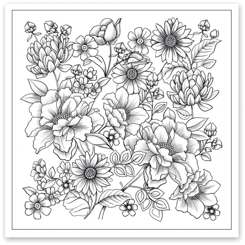Розмальовка-антистрес Santi Квіткотерапія 20 аркушів (742921)
