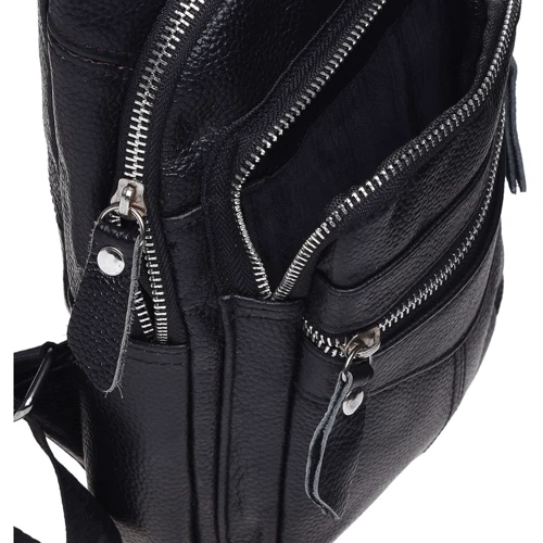 Мужская сумка-слинг Keizer черная (K13035-black): Тип ручки Плечевой ремень, Без ручки