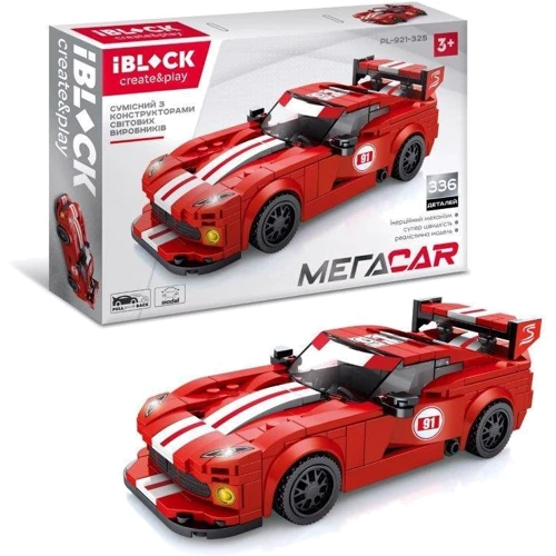 Конструктор IBLOCK PL-921-325 МЕГАCAR, 336 деталей
