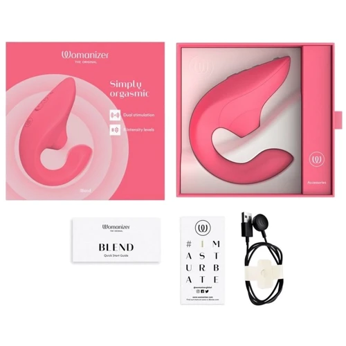 Вибратор кролик с вакуумной стимуляцией Womanizer Blend Vibrant Rose
