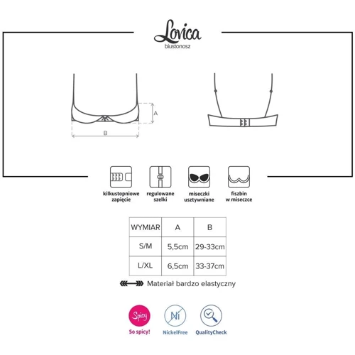Бюстгальтер открытый Obsessive Lovica, L/XL