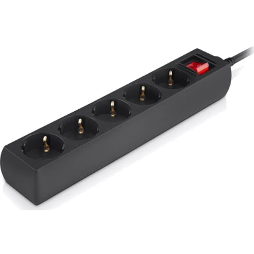 Сетевой фильтр REAL-EL RS-Protect M Black, 5 розеток, 10м (EL122300037): Тип розеток Евророзетки