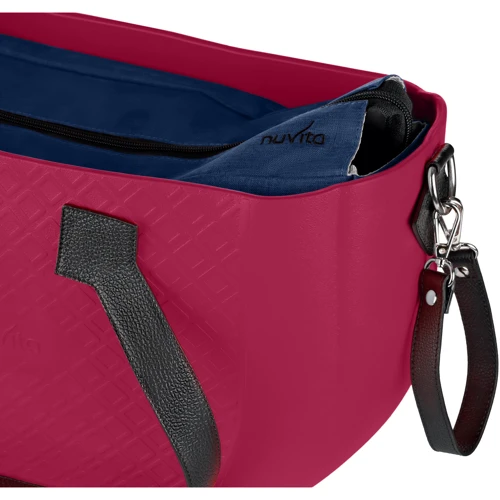 Сумка для мами Nuvita MyMia ручки еко-шкіра, килимок, ремені для коляски малиново-чорний (NV8801L/02N/23B/13B/33B)