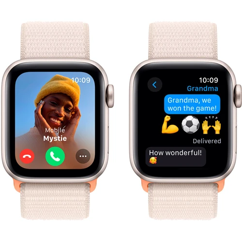 Apple Watch SE 2 2023 40mm GPS Starlight Aluminum Case with Starlight Sport Loop (MR9W3) UA фото 6