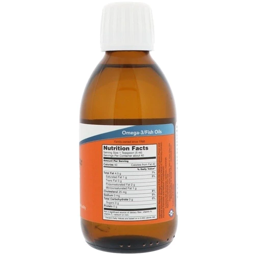 NOW Foods OMEGA-3 FISH OIL 200 ML (7 OZ) LEMON Омега-3 Риб'ячий жир: Тип Омега 3