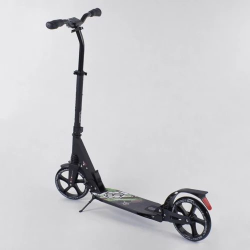 Самокат алюмінієвий Best Scooter з PU колесами, 2 аммортизаторами Black / Green (92090): Тип гальма ножний