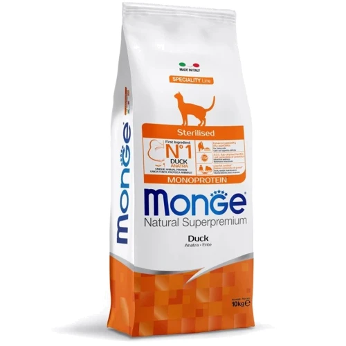 Сухой корм для котов Monge Cat Sterilised с уткой 10 кг (70056182)