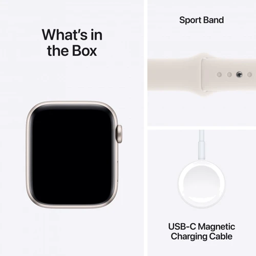 Apple Watch SE 2 2024 40mm GPS Starlight Aluminum Case with Starlight Sport Band - M/L (MXEG3QH/A) UA фото 7