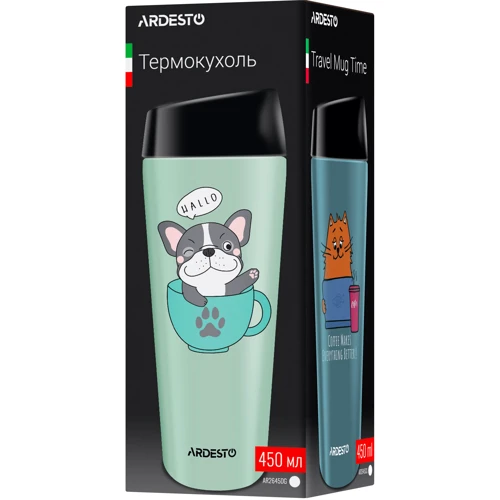 Термокружка Ardesto Coffee time Red Cat 450 мл синяя (AR2645CG) фото 6