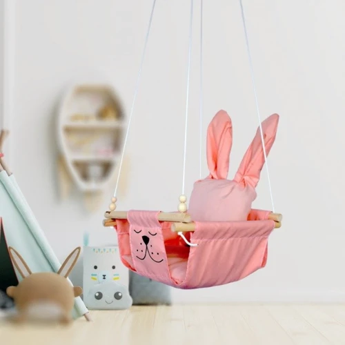 Гойдалки дитячі Infancy Вухасті тканинні підвісні пудра