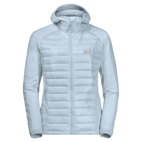 Пуховик Jack Wolfskin JWP Hybrid W 1205521-1243 40 светло-голубой демисезонный с капюшоном