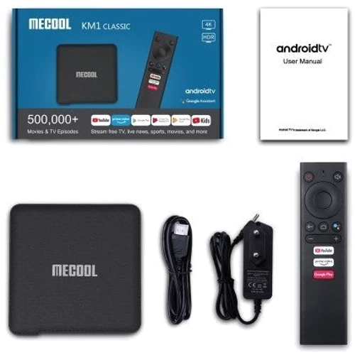 Приставка Smart TV Mecool KM1 Classic (2Gb/16Gb): Операционная система Android 9.0