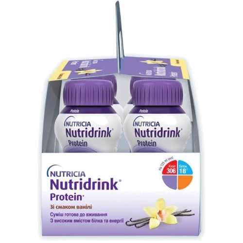 Энтеральное питание Nutricia Nutridrink Protein Vanilla со вкусом ванили 4х125мл (8716900565403): Свойства Лечебное питание