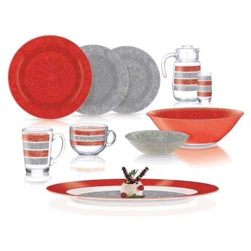Столовый сервиз Luminarc AMB Stony Red & Grey 46 пр. (Q4731)