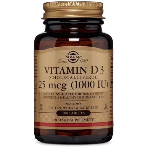 Solgar Vitamin D3 (Cholecalciferol) 1000 IU 180 Tabs Витамин D-3
