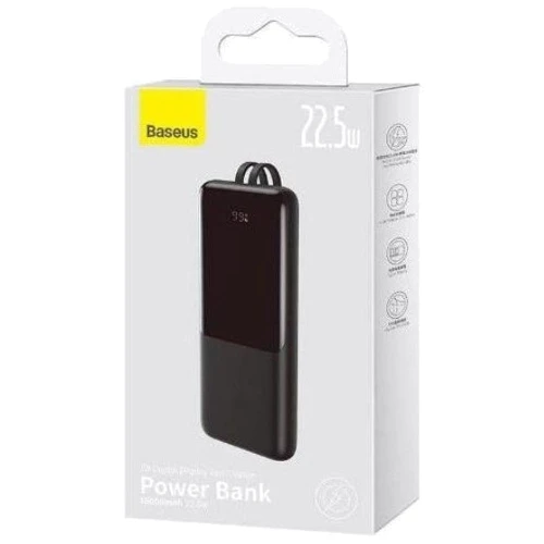 Зовнішній акумулятор Baseus Power Bank 10000mAh Elf Digital Display Fast Charge 22.5W Black (PPJL010001): Сила струму на виході, A 2.4
