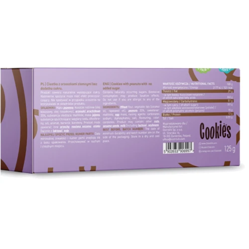 Печенье с арахисом OstroVit Cookies with Peanuts 125 g: Пол Унисекс