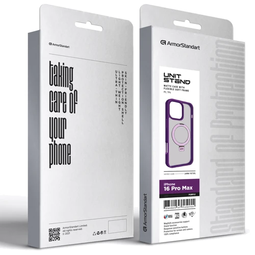 Чехол для iPhone ArmorStandart Unit Stand Purple for iPhone 16 Pro Max (ARM78739): Цвет фиолетовый