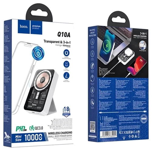 Внешний аккумулятор Hoco Power Bank 10000mAh Q10A MagSafe 20W White фото 8