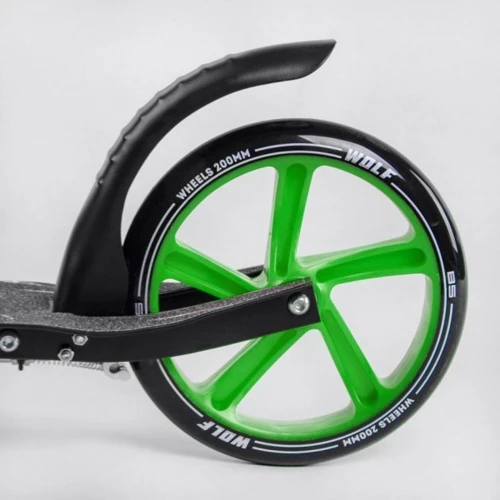 Самокат Best Scooter Wolf зелений (W-76565): Тип гальма ручной