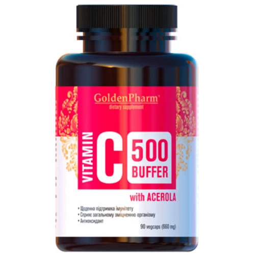 Голден-фарм Vitamin C Bufer With Acerola Вітамін С Буфер з Ацеролою 500 мг 90 капсул
