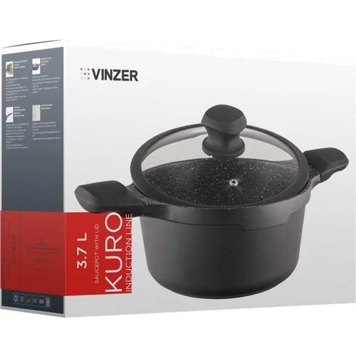 Каструля Vinzer Kuro Induction Line d 24 см 3.7 л 50428: Діаметр, см 24