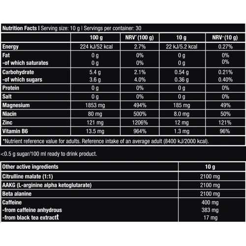 Black Blood CAF+ 300 g /30 servings/ Blue grape: Тип Комплекс до тренировки