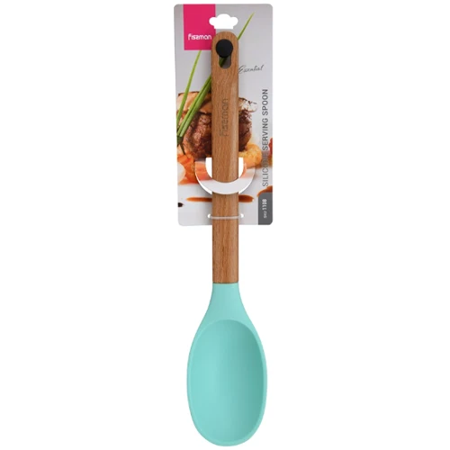 Ложка сервировочная Fissman Essential 34 см (1108): Материал силикон, дерево