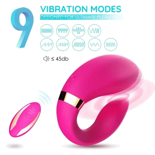 Вибромассажер для пар Boss Series с пультом ДУ - Couple Vibrator Pink USB 9 Function (BS5200030)
