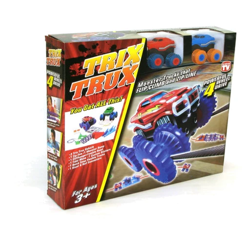 Машинки на батарейках Trix Trux набор 2 машинки с трассой (красный+синий) (JLT-AS332RB)