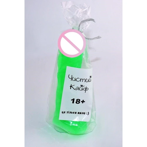 Крафтовое мыло-член с присоской Чистый Кайф Green size M