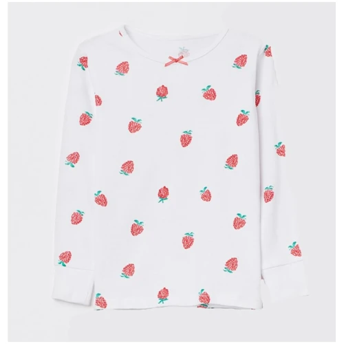 Пижамный лонгслив H&M 623765 98-104 см белый