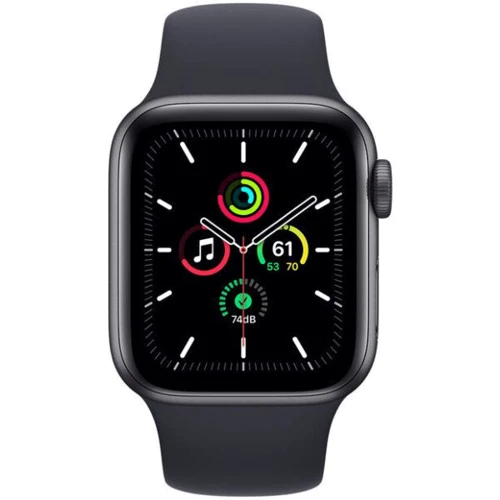 Apple Watch SE 40mm GPS Space Gray Aluminum Case with Midnight Sport Band (MKQ13) UA: Экран OLED LTPO (1000 кд/м²) с технологиями Retina / 324x394 пикселей / защитное стекло Ion-X повышенной п