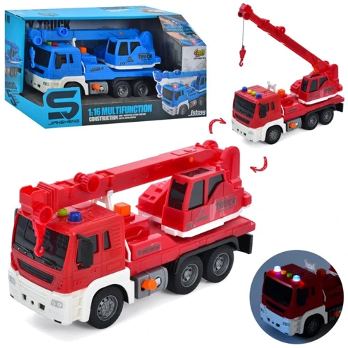 Строительный кран: инерция, подвижные детали, звук, свет (2 цвета) (JS105AB): Производитель Noname