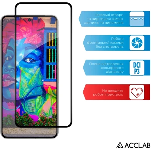 ACCLAB Tempered Glass Full Glue Black для Google Pixel 8: Колір черный