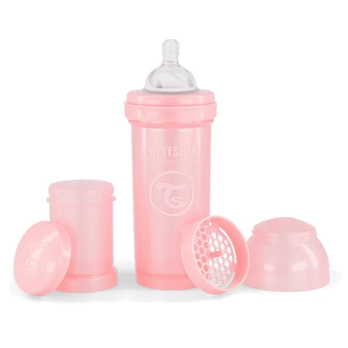 Антиколікова пляшечка Twistshake з силіконовою соскою 260 ml Pearl Pink (78380)