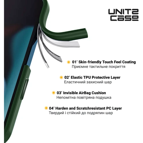 Чохол для iPhone ArmorStandart UNIT2 Case Green для iPhone 13 Pro Max (ARM74803): Колір зеленый