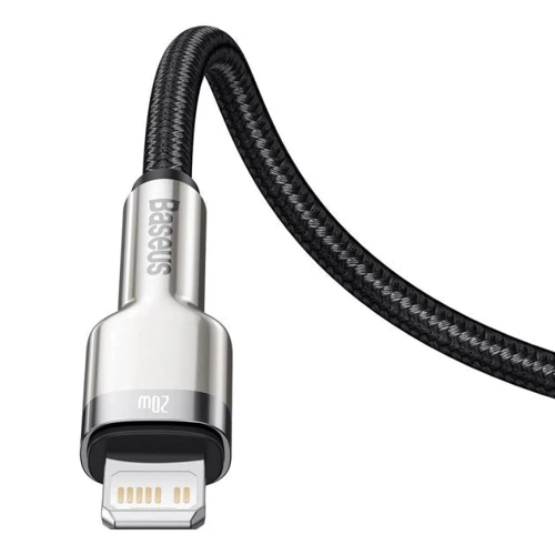 Кабель Baseus Cable USB-C to Lightning Cafule Metal PD 20W 2m Black (CATLJK-B01) фото 3