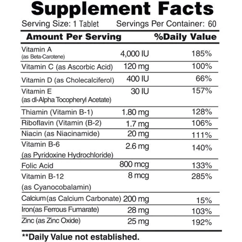 Earth‘s Creation Prenatal Vitamin Мультивитамины для беременных 60 таблеток: Тип Мультивитамины