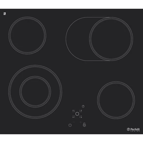 Варильна поверхня електрична Perfelli Design HVC 6310 BL: Кількість конфорок 4
